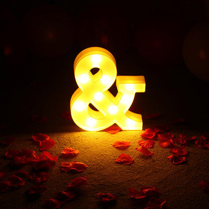Battery Powered Alphabet Letter LED Lights, Luminous Warm Night Number Lamp for Home Decor, Christmas, Wedding, Birthday