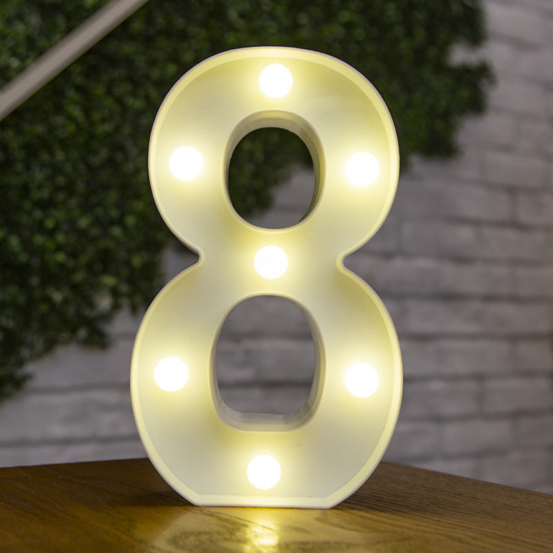 Battery Powered Alphabet Letter LED Lights, Luminous Warm Night Number Lamp for Home Decor, Christmas, Wedding, Birthday