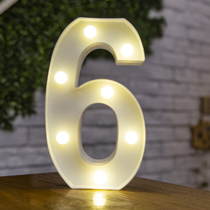 Battery Powered Alphabet Letter LED Lights, Luminous Warm Night Number Lamp for Home Decor, Christmas, Wedding, Birthday