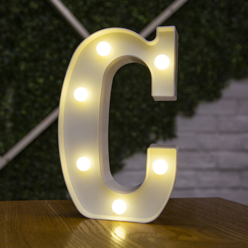 Battery Powered Alphabet Letter LED Lights, Luminous Warm Night Number Lamp for Home Decor, Christmas, Wedding, Birthday