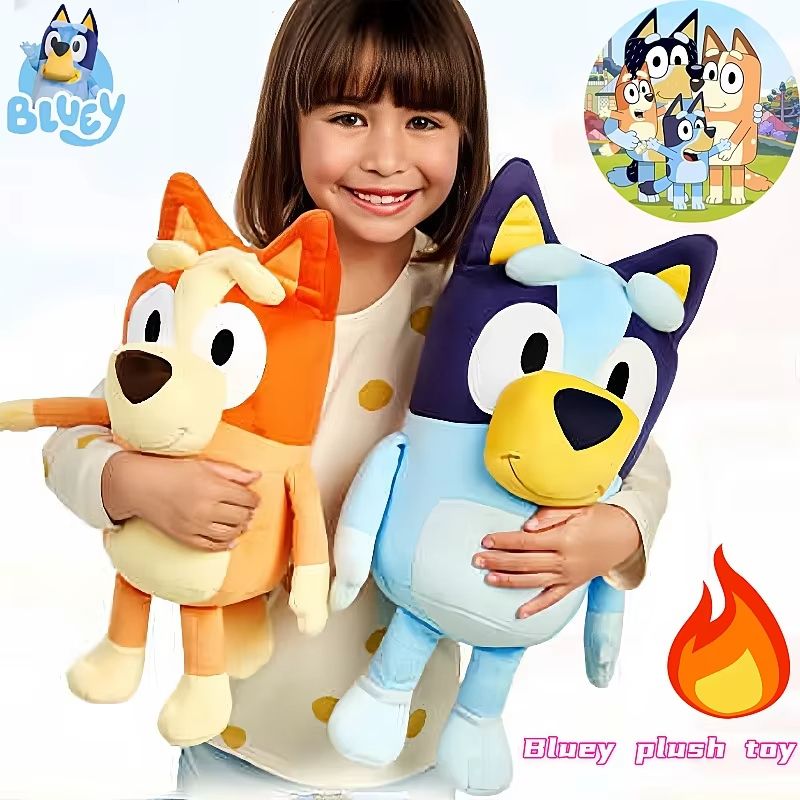 Bluey and Bingo Plush Toy Set – Soft Cartoon Dog Dolls in 17cm 28cm 40cm Sizes for Kids and Gifts