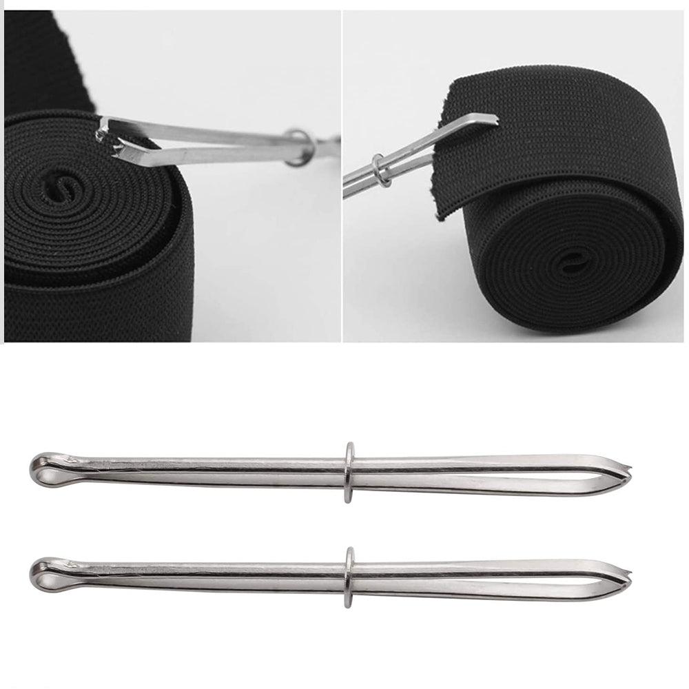 Sewing DIY Tools Garment Clips, Stainless Steel Elastic Band Threader Clamp for Trousers, Punch Tape, Cross Stitch