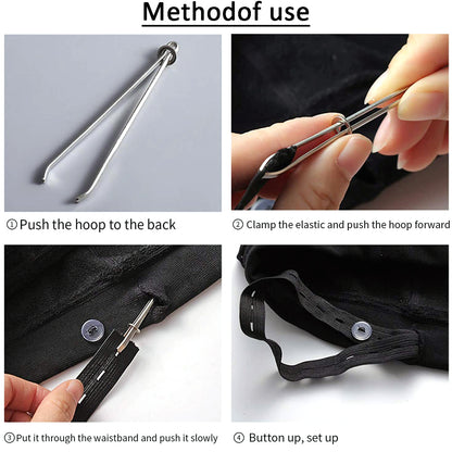Sewing DIY Tools Garment Clips, Stainless Steel Elastic Band Threader Clamp for Trousers, Punch Tape, Cross Stitch