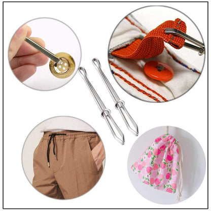 Sewing DIY Tools Garment Clips, Stainless Steel Elastic Band Threader Clamp for Trousers, Punch Tape, Cross Stitch
