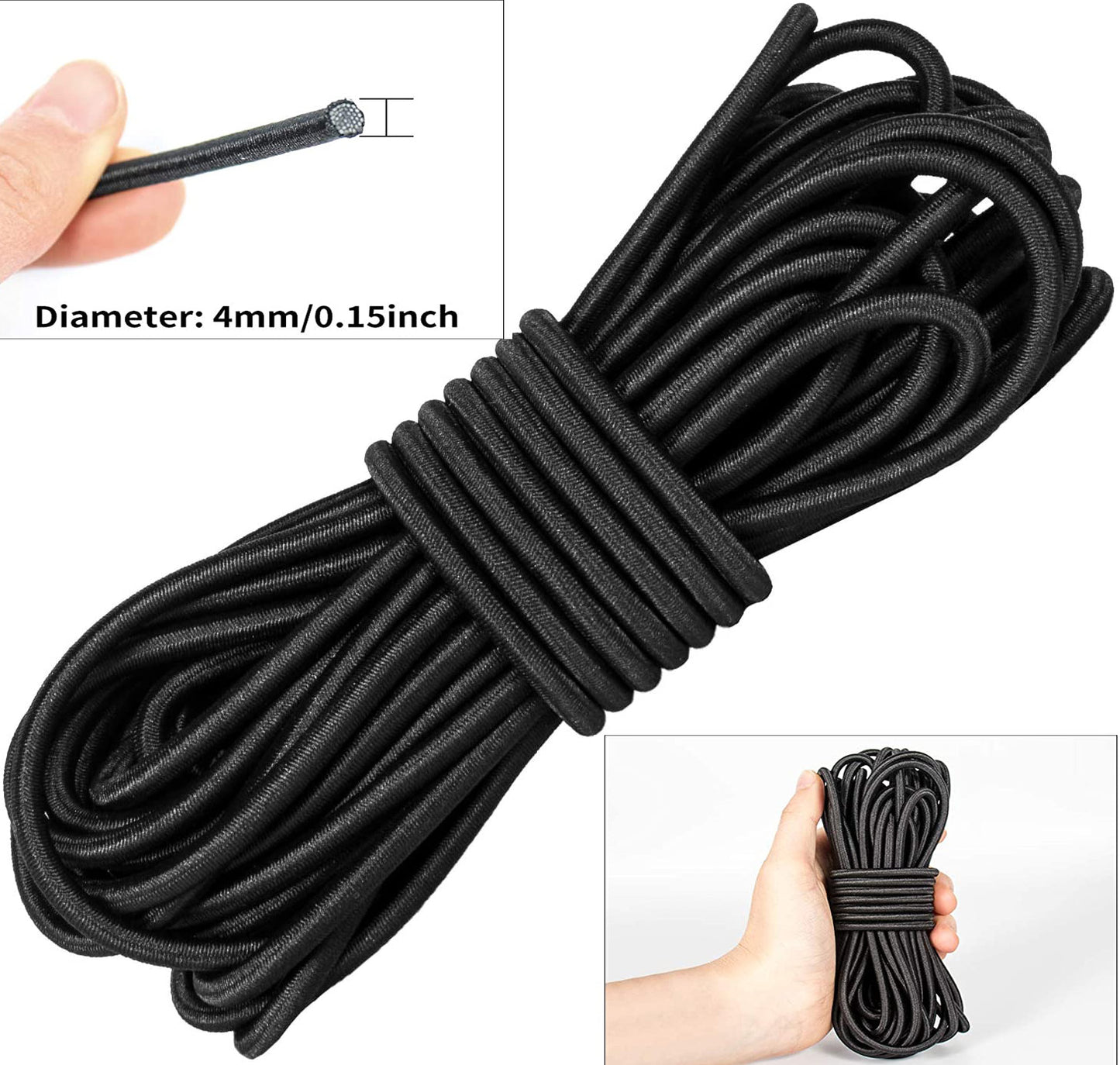 High-Quality Elastic Rope White/Black, Durable Sewing Rubber Band for Garment DIY, Tailor, Craft, Face Mask, and Stretch