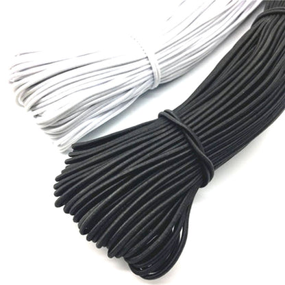 High-Quality Elastic Rope White/Black, Durable Sewing Rubber Band for Garment DIY, Tailor, Craft, Face Mask, and Stretch