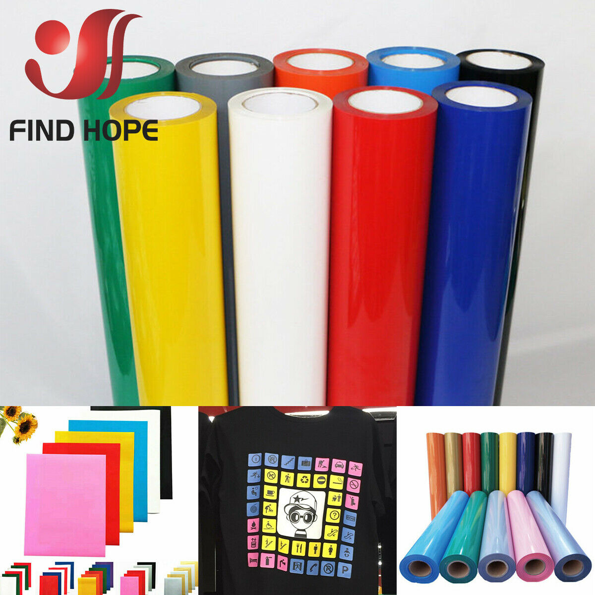 PU Heat Transfer Vinyl Iron-on HTV Roll, DIY T-Shirt Printing Hot Press Film for Cameo, Clothing, Crafts, Halloween