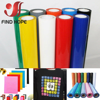 PU Heat Transfer Vinyl Iron-on HTV Roll, DIY T-Shirt Printing Hot Press Film for Cameo, Clothing, Crafts, Halloween