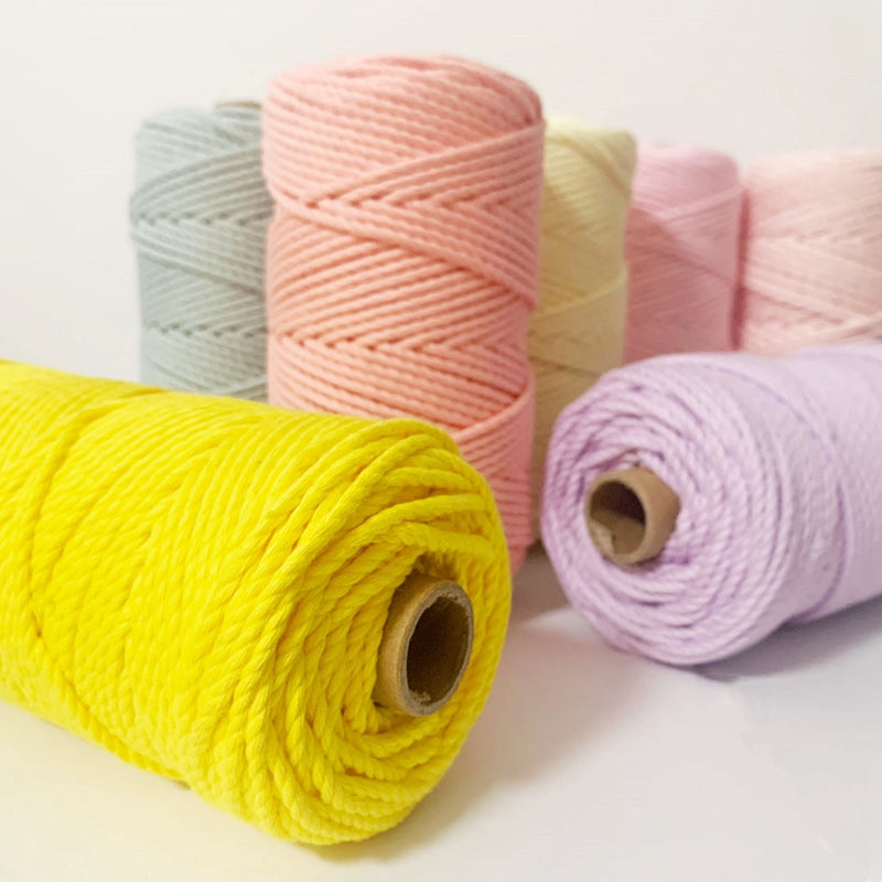 Cotton Macrame Cord Twine Rope String for Crafts, DIY Wall Hangings, Handmade Sewing, Wedding Party & Home Decor