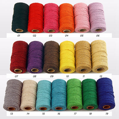 Cotton Macrame Cord Twine Rope String for Crafts, DIY Wall Hangings, Handmade Sewing, Wedding Party & Home Decor