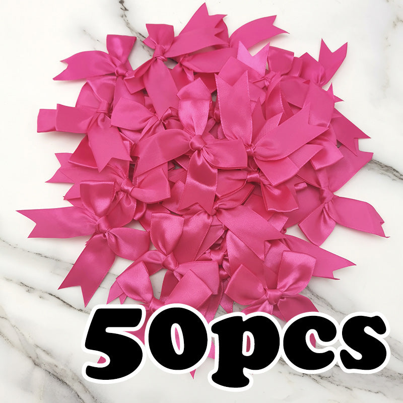 Small Fresh Pink Ribbon Bow, Satin Ribbon Flower for DIY Party Decoration & Handcraft