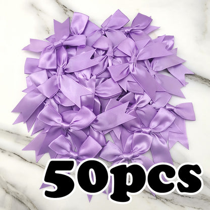 Small Fresh Pink Ribbon Bow, Satin Ribbon Flower for DIY Party Decoration & Handcraft
