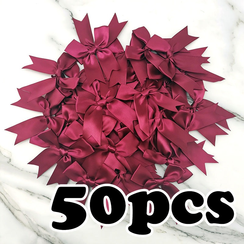 Small Fresh Pink Ribbon Bow, Satin Ribbon Flower for DIY Party Decoration & Handcraft