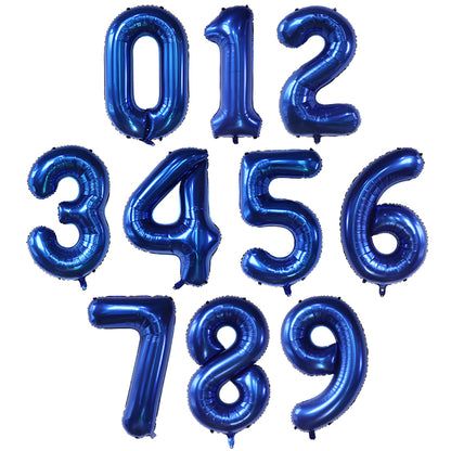 Dark Blue Number Foil Balloon, Giant Helium Party Balloons for Children Birthday, Baby Shower & Graduation Decor