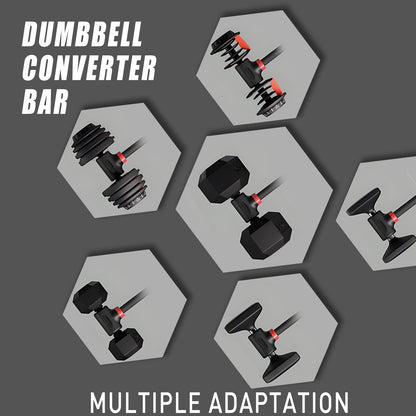 Adjustable Dumbbell Converter to Barbell Set Heavy-Duty Weightlifting Bar