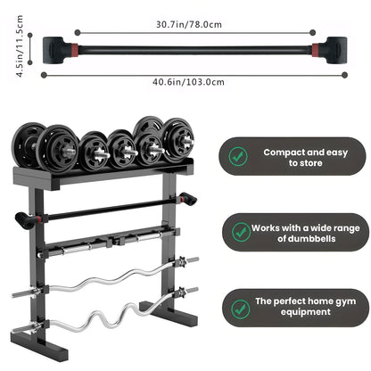 Adjustable Dumbbell Converter to Barbell Set Heavy-Duty Weightlifting Bar