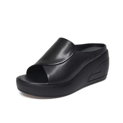 Women's Orthopedic Wedge Platform Sandals – Open Toe, Thick Sole Slides for Beach & Everyday Comfort