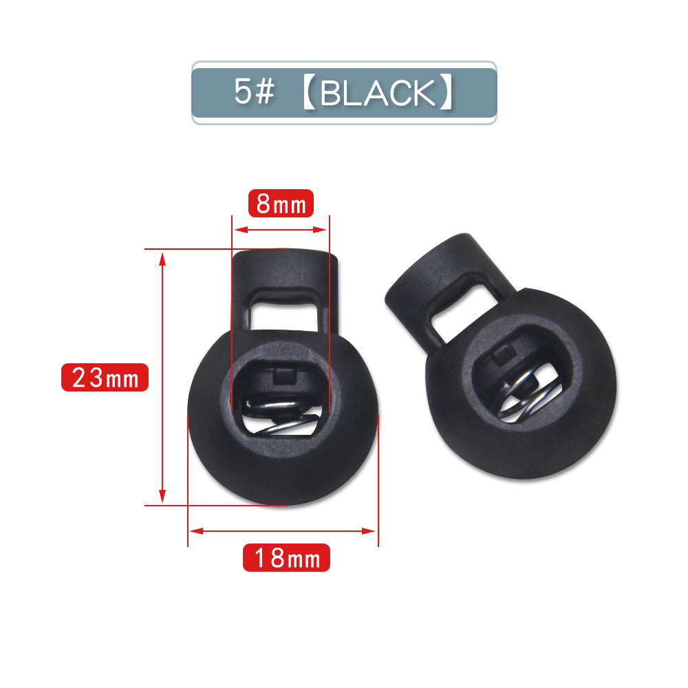 Plastic Cord Locks Stopper Buckles Toggles Ends, Shoelace Drawstring Clips for DIY Bag, Sportswear, Crafts, Black Frost