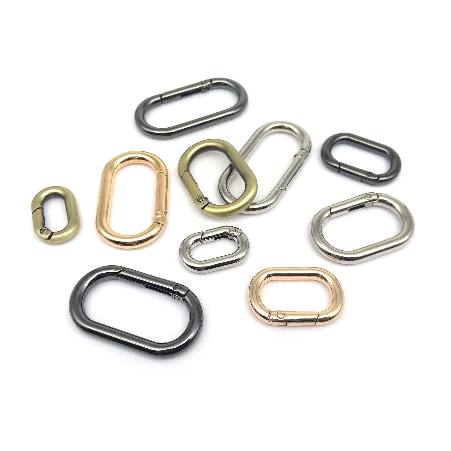 Openable Oval Spring Ring Buckle Clip for Leather Handbag Strap Keyring Pendant Key Chain Dog Collar Carabiner Connector