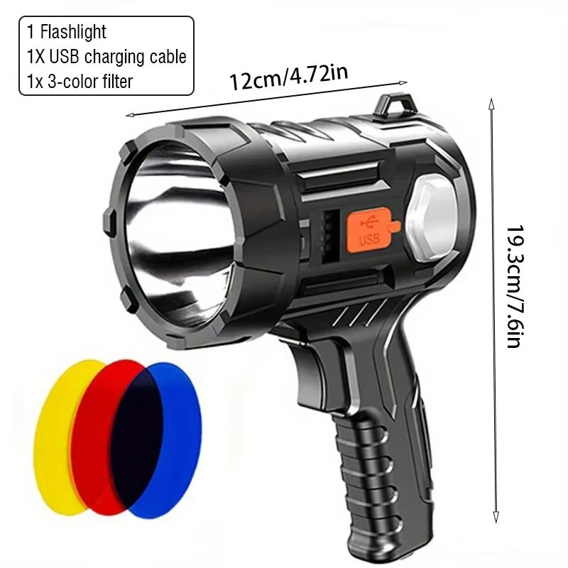 HighPowered SolarSpot Pro Rechargeable Hunting Spotlight With COB Light 1