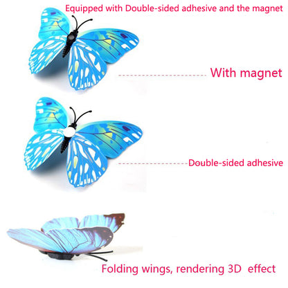 Double Layer 3D Butterfly Wall Stickers, Home Room Decor, Fridge Magnet Butterflies, Wedding Decoration Decals
