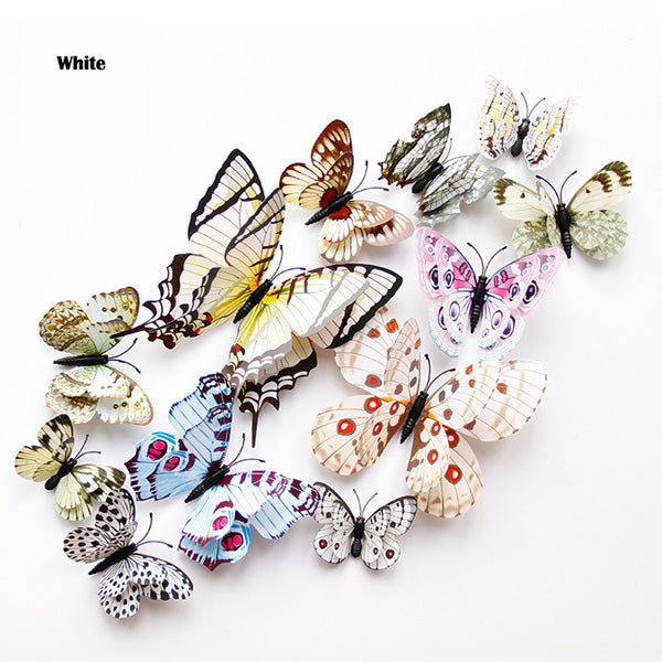 Double Layer 3D Butterfly Wall Stickers, Home Room Decor, Fridge Magnet Butterflies, Wedding Decoration Decals
