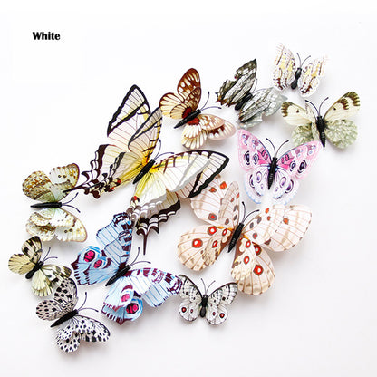 Double Layer 3D Butterfly Wall Stickers, Home Room Decor, Fridge Magnet Butterflies, Wedding Decoration Decals