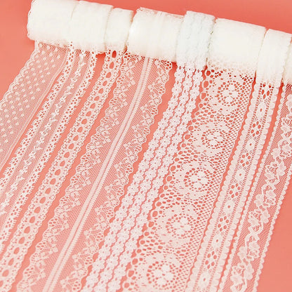 White Lace Ribbon Webbing 5 Yards/Roll, Polyester Fabric Trim for Gift Packing, DIY Sewing, Crafts & Decoration