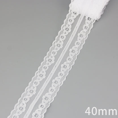 White Lace Ribbon Webbing 5 YardsRoll Polyester Fabric Trim For Gift Packing DIY Sewing Crafts  Dec 1