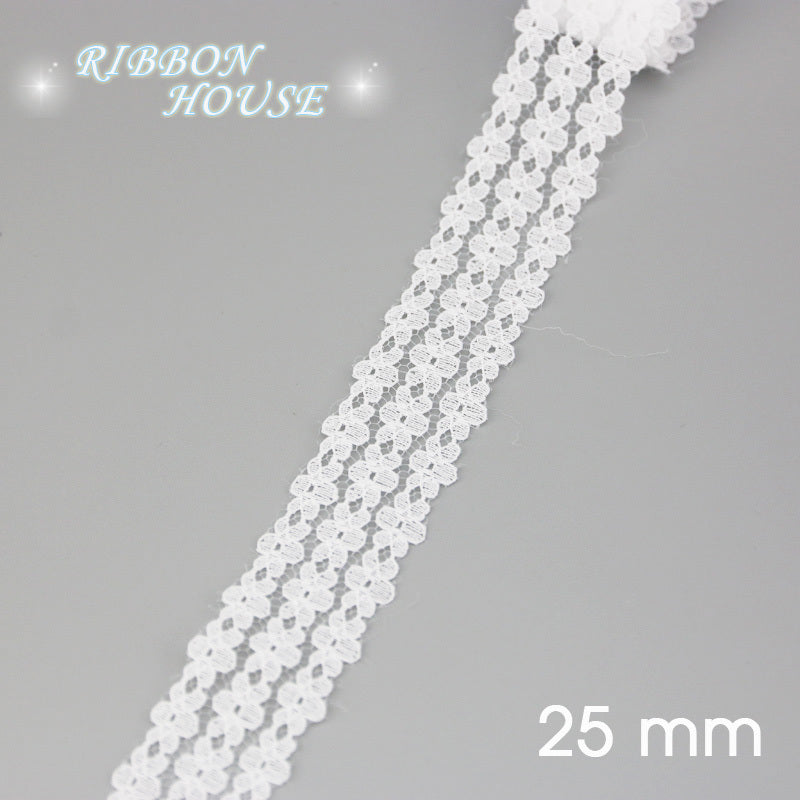 White Lace Ribbon Webbing 5 YardsRoll Polyester Fabric Trim For Gift Packing DIY Sewing Crafts  Dec 15