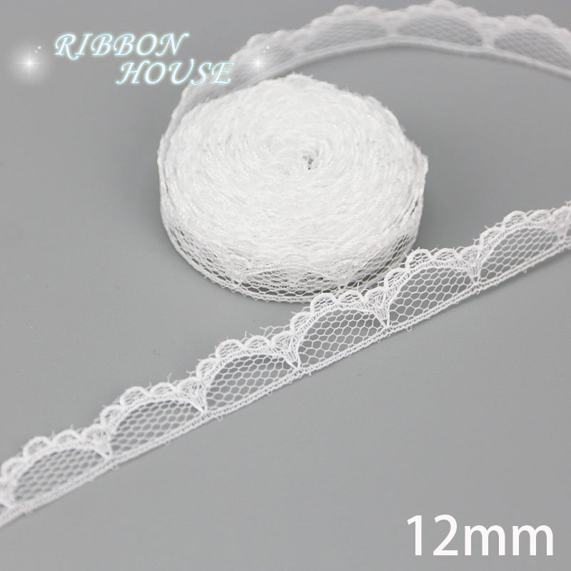 White Lace Ribbon Webbing 5 YardsRoll Polyester Fabric Trim For Gift Packing DIY Sewing Crafts  Dec 14