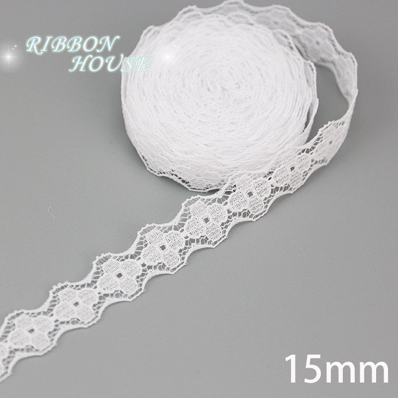 White Lace Ribbon Webbing 5 YardsRoll Polyester Fabric Trim For Gift Packing DIY Sewing Crafts  Dec 18