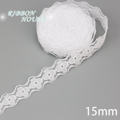 White Lace Ribbon Webbing 5 YardsRoll Polyester Fabric Trim For Gift Packing DIY Sewing Crafts  Dec 18