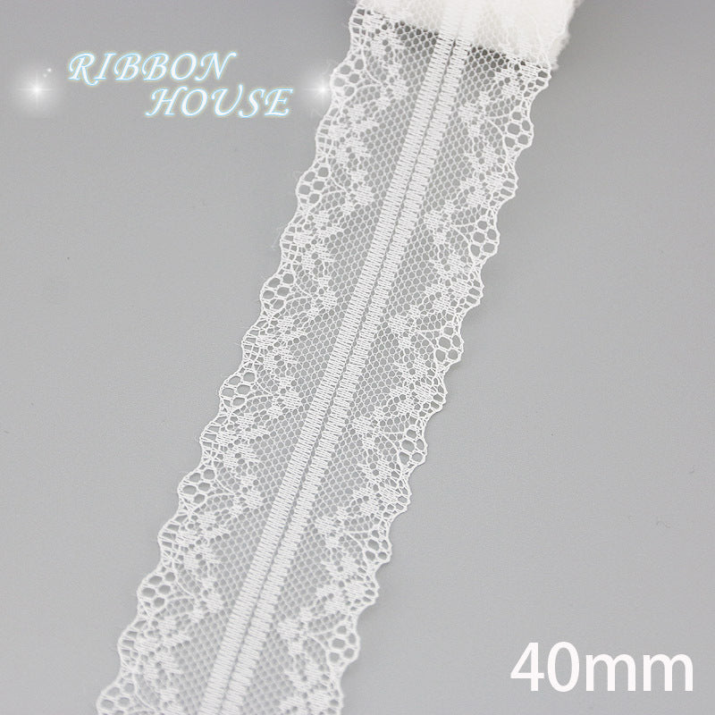 White Lace Ribbon Webbing 5 YardsRoll Polyester Fabric Trim For Gift Packing DIY Sewing Crafts  Dec 19
