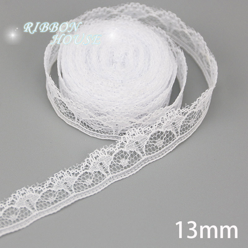 White Lace Ribbon Webbing 5 YardsRoll Polyester Fabric Trim For Gift Packing DIY Sewing Crafts  Dec 20