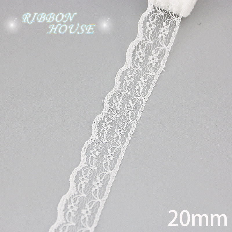 White Lace Ribbon Webbing 5 YardsRoll Polyester Fabric Trim For Gift Packing DIY Sewing Crafts  Dec 21