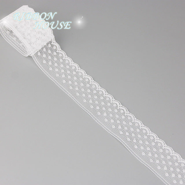 White Lace Ribbon Webbing 5 YardsRoll Polyester Fabric Trim For Gift Packing DIY Sewing Crafts  Dec 23