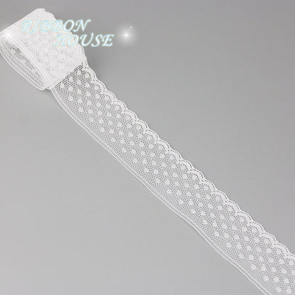 White Lace Ribbon Webbing 5 YardsRoll Polyester Fabric Trim For Gift Packing DIY Sewing Crafts  Dec 23