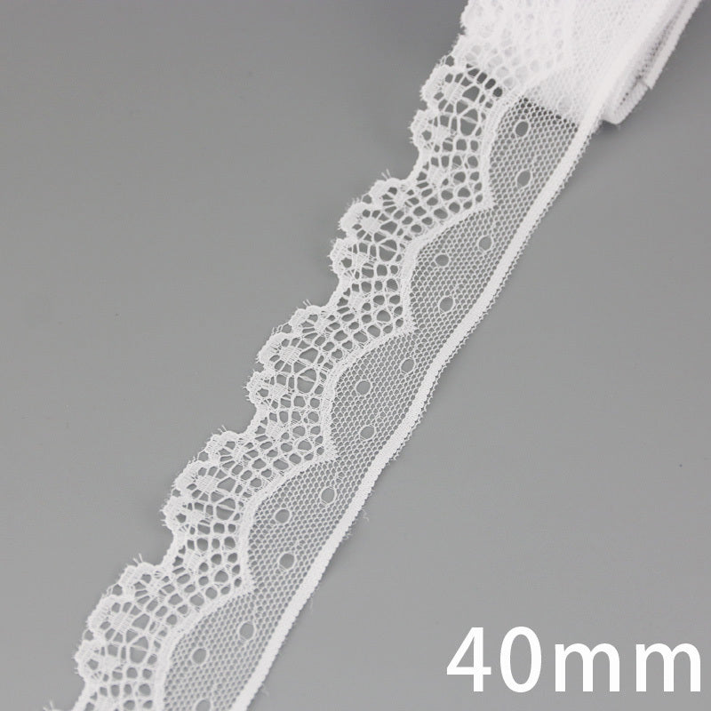 White Lace Ribbon Webbing 5 YardsRoll Polyester Fabric Trim For Gift Packing DIY Sewing Crafts  Dec 24