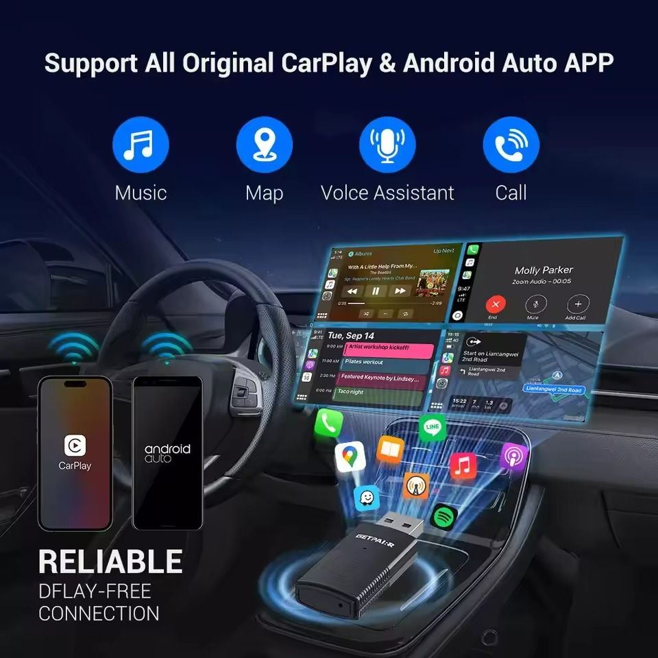 Wireless CarPlay Android Auto Adapter Mini Plug And Play Box 3