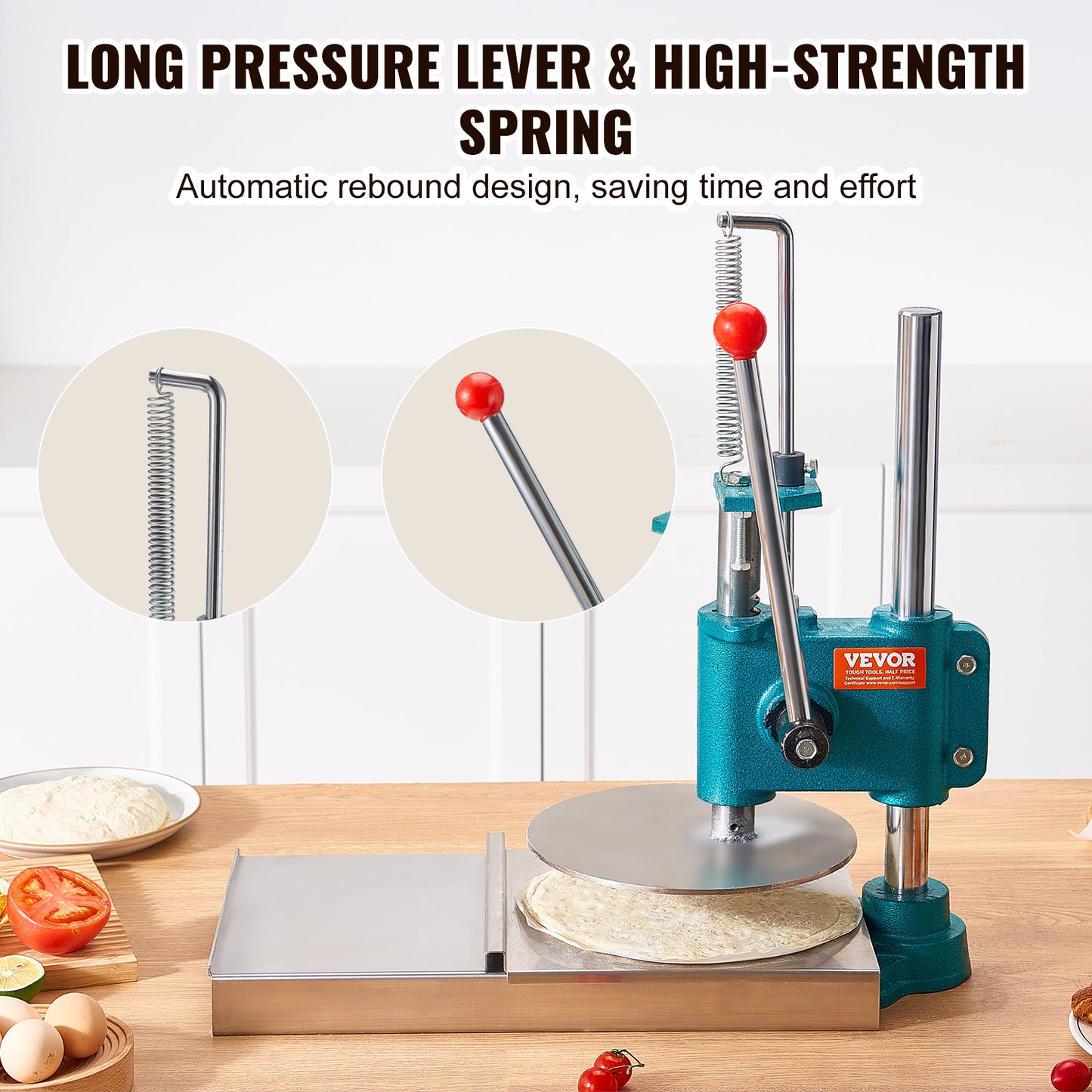 Manual Pizza Dough Press Machine , Stainless Steel Household Pizza Pastry Maker