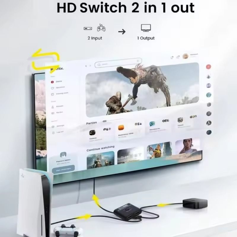 4K HDMI BiDirectional Switch 2 Port Splitter Adapter 2