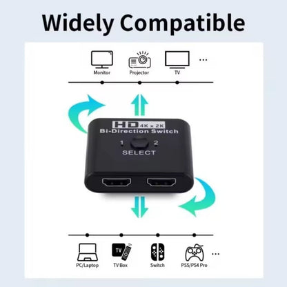4K HDMI BiDirectional Switch 2 Port Splitter Adapter 4