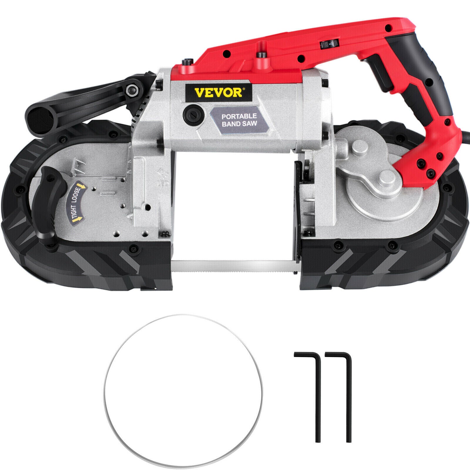 10Amp Portable Cordless Bandsaw with Variable Speed & Deep Cut Capacity for Metal, Wood, Pipes, Rebar