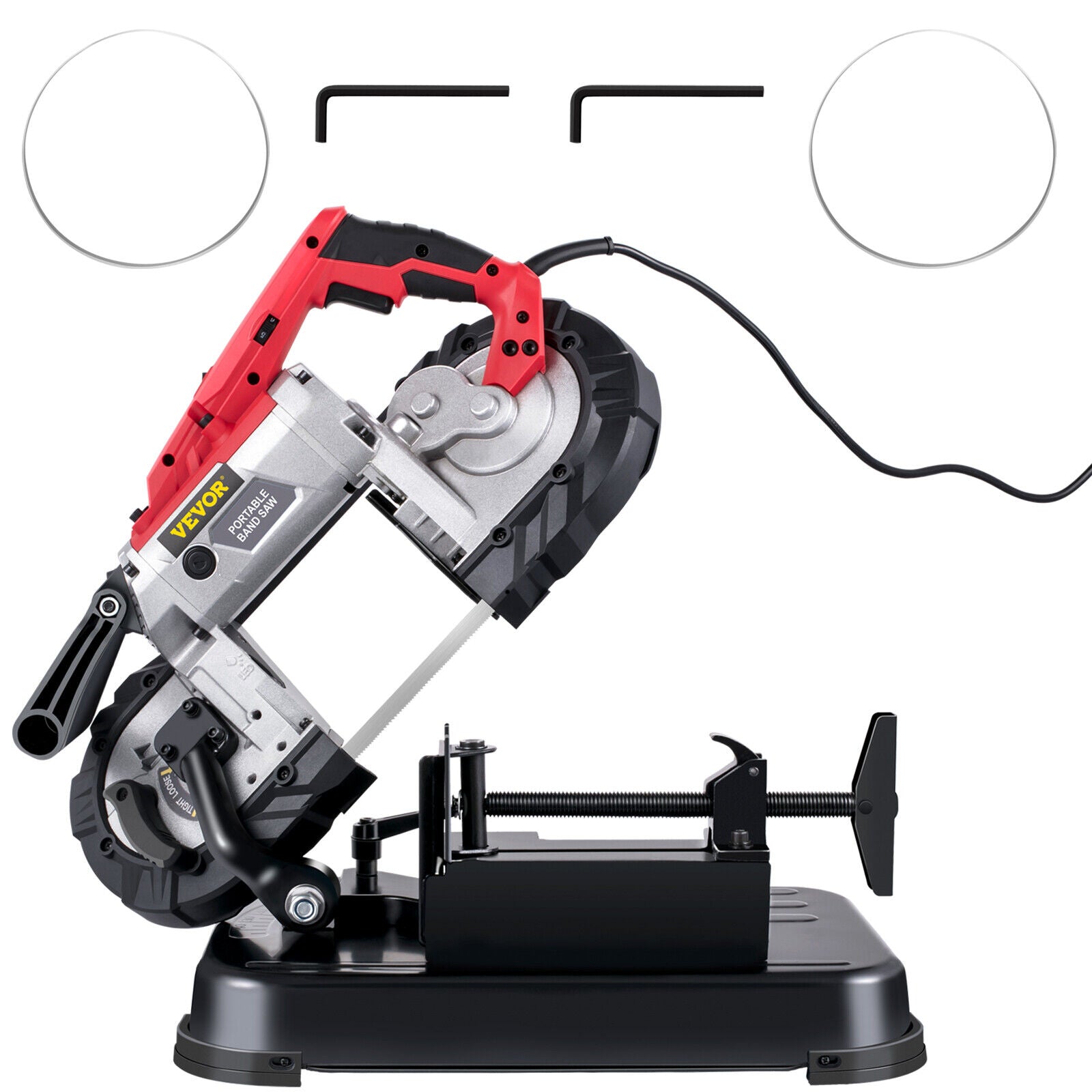 10Amp Portable Cordless Bandsaw with Variable Speed & Deep Cut Capacity for Metal, Wood, Pipes, Rebar