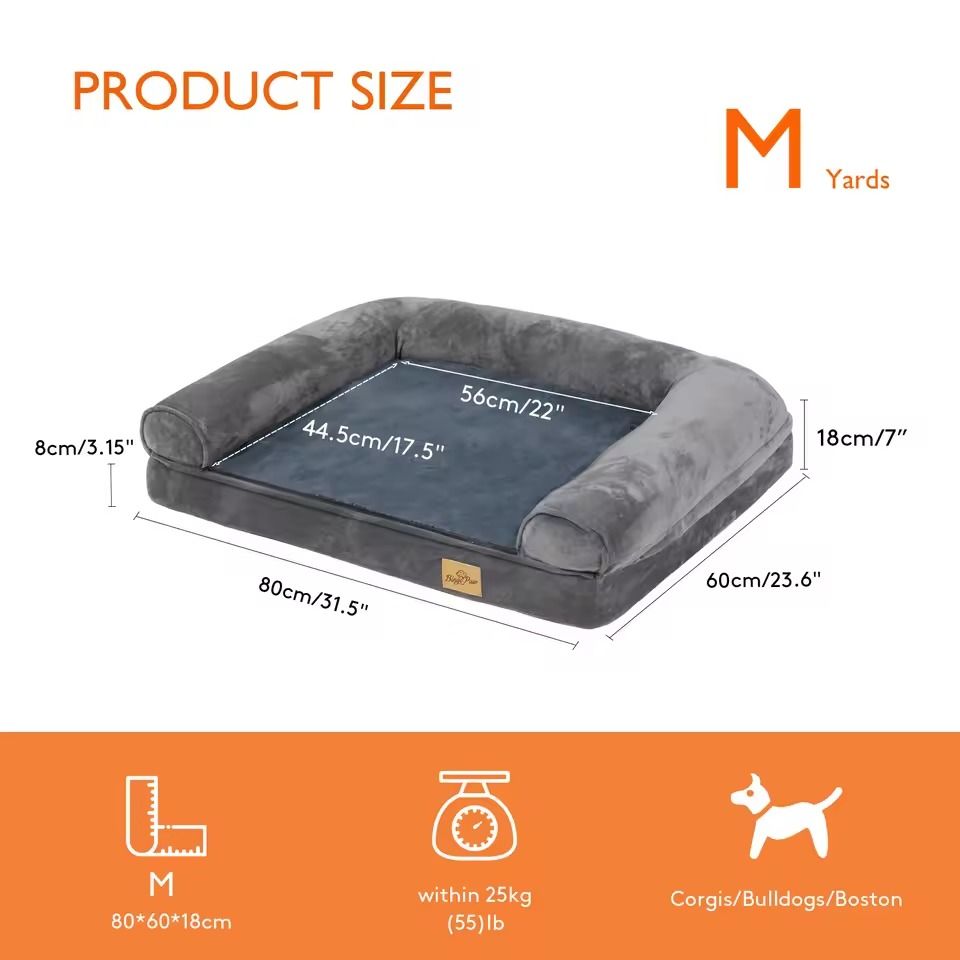Orthopedic Dog Bed With Washable Cover And Memory Foam Cushion 9