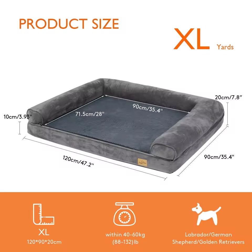 Orthopedic Dog Bed With Washable Cover And Memory Foam Cushion 6