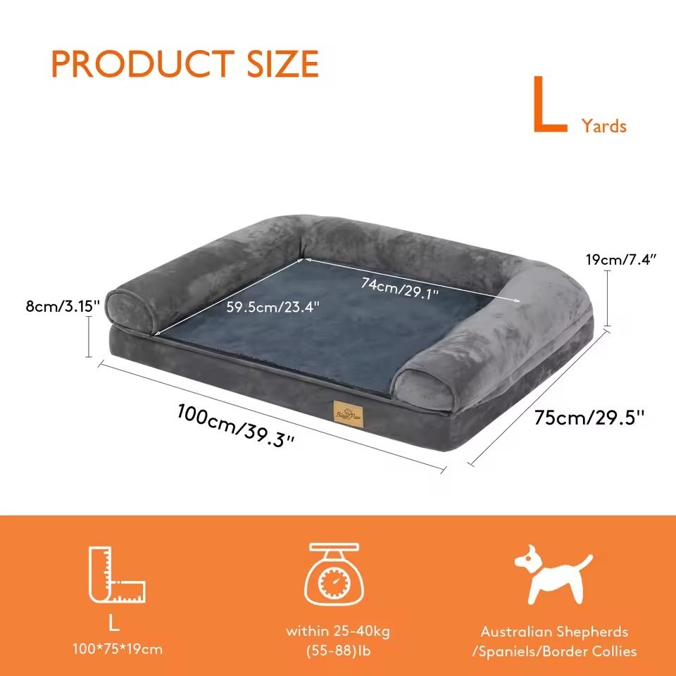 Orthopedic Dog Bed With Washable Cover And Memory Foam Cushion 8