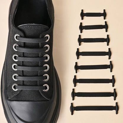 No Tie Shoelaces 16pcs/lot Silicone Elastic Laces, Creative Rubber Lazy Shoelaces for Sneakers, Sports Shoes, Kids