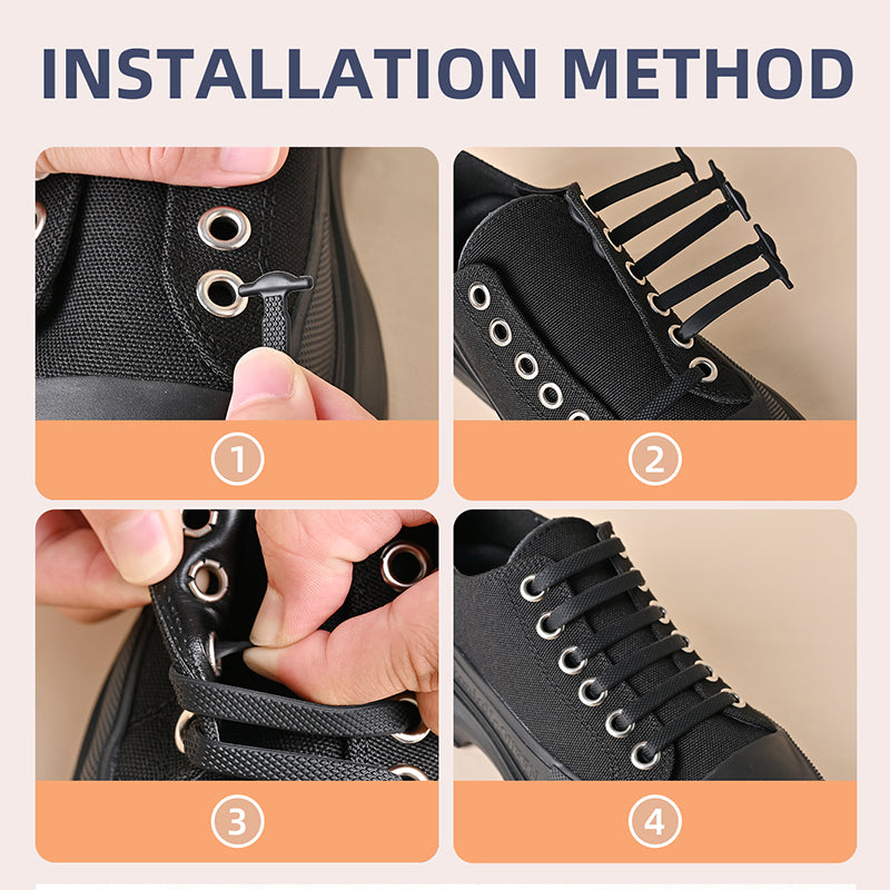 No Tie Shoelaces 16pcslot Silicone Elastic Laces Creative Rubber Lazy Shoelaces For Sneakers Sports 2